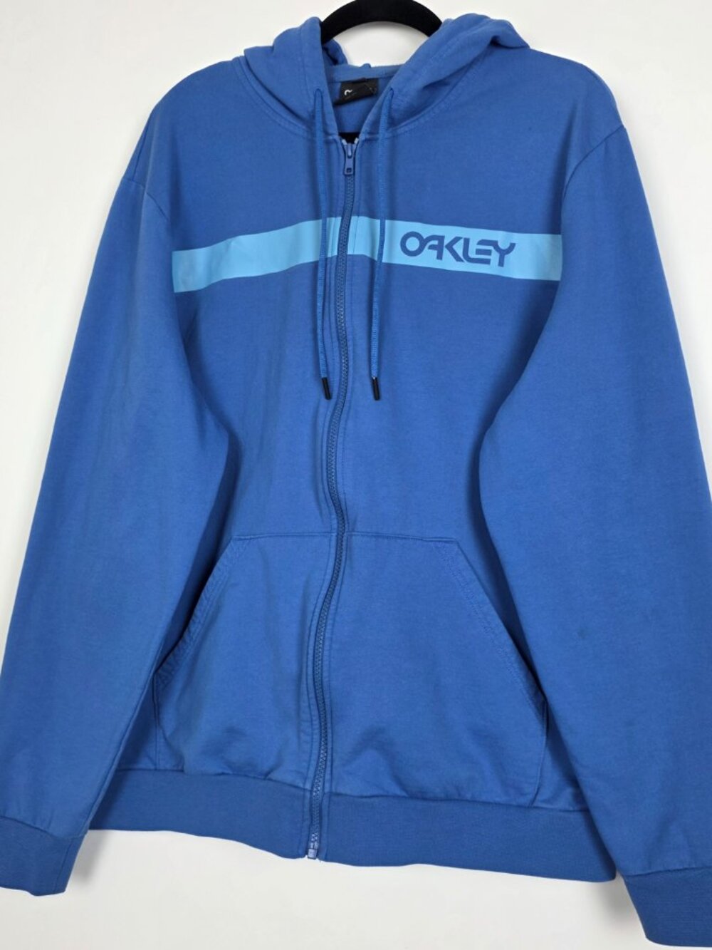 Oakley Regular Fit Mens 2XL Long Sleeve Blue Full Zip Hoodie